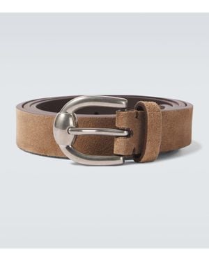 Brunello Cucinelli Guertel Aus Veloursleder - Braun