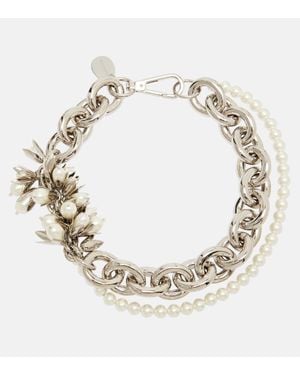 Simone Rocha Collana Con Perle Bijoux Decorate - Metallizzato