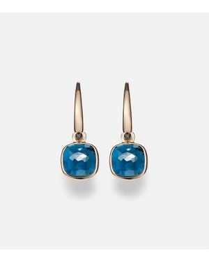 Pomellato Ohrringe Nudo Mini Aus 18Kt Rosegold Mit London Blu Topas - Blau