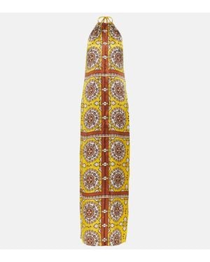 Nili Lotan Rigel Printed Silk Maxi Dress - Metallic