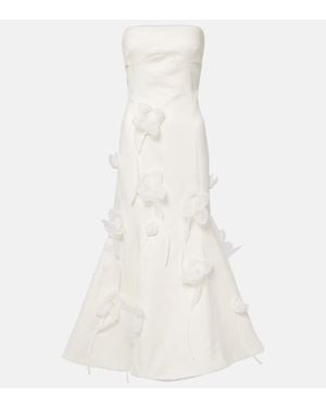 ROTATE BIRGER CHRISTENSEN Bridal Floral-Applique Midi Dress - White