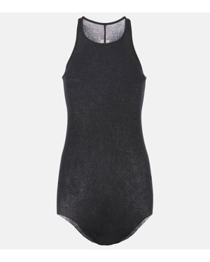 Rick Owens Ribbed-knit Cotton Tank Top - Black