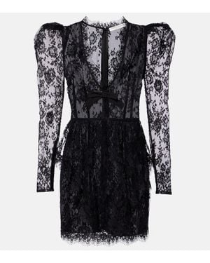 Alessandra Rich Minikleid Aus Spitze - Schwarz