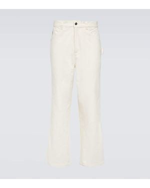 Bode Pantalones Knolly Brook De Algodon Espigado - Blanco