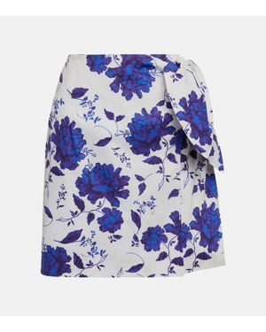 Emilia Wickstead Imy Printed Cotton Miniskirt - Blue