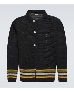 Bode Cardigan Harbor Stripe aus Baumwolle - Schwarz
