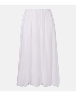 Velvet Ines Cotton And Silk Voile Maxi Skirt - White