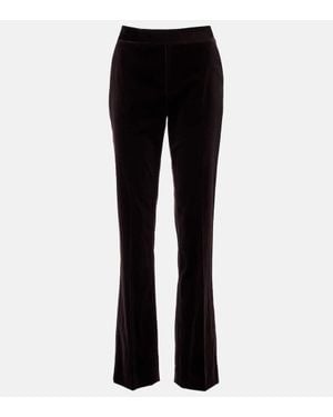 Ralph Lauren Cotton-Blend Velvet Straight Pants - Black