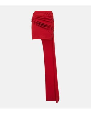 DIDU Minifalda Drapeada De Jersey De Algodon - Rojo
