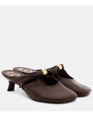 Loewe Mules Pebble 45 En Cuir - Marron