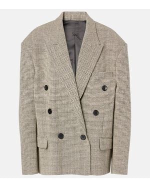 Isabel Marant Klero Checked Wool Blazer - Natural