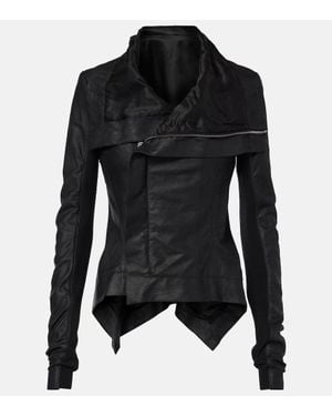Rick Owens Hollywood Naska Biker Leather Jacket - Black