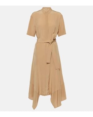 Stella McCartney Silk Crepe De Chine Shirt Dress - Natural