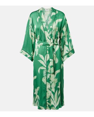 Poupette Kaftan Erica Aus Satin - Grün