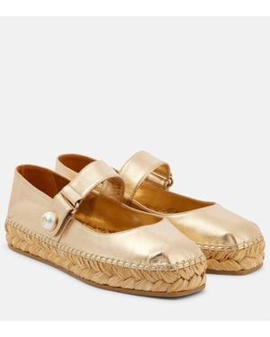 Jimmy Choo Alpargatas Fayence De Piel Metalizada - Metálico