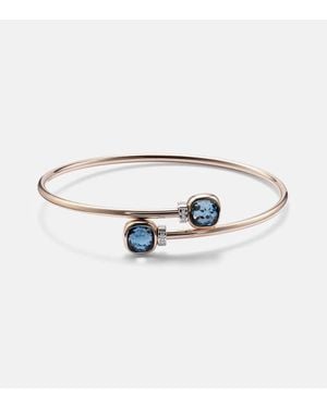 Pomellato Nudo 18Kt Bangle With Topazes And Diamonds - White