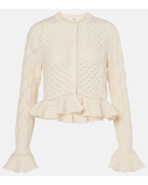 Chloé Cardigan Aus Baumwolle, Alpakawolle Und Seide - Natur