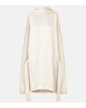 TOTEME Cocoon Deconstructed Satin Minidress - White