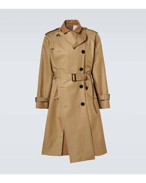 Sacai Trenchcoat aus Gabardine - Natur