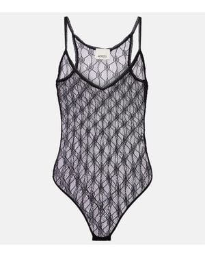 Isabel Marant Body Mildy De Encaje Transparente - Negro