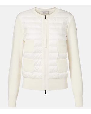 Moncler Daunenjacke Aus Strick - Weiß