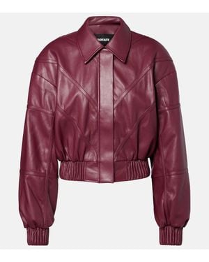 ROTATE BIRGER CHRISTENSEN Cropped-Bomberjacke Aus Lederimitat - Rot