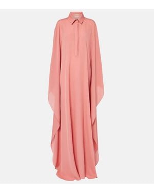 Elie Saab Floral Silk Kaftan - Pink