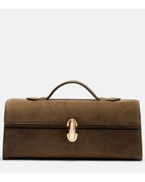 SAVETTE Tote Slim Symmetry Aus Veloursleder - Braun