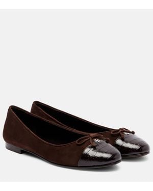 Tory Burch Ballerinas Cap Toe Aus Veloursleder - Braun
