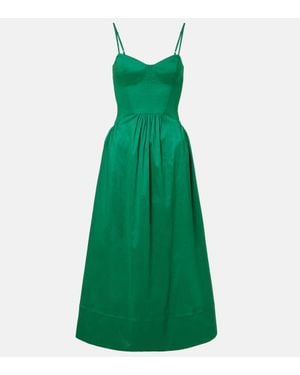 Rebecca Vallance Bailey Belted Pleated Midi Dress - Green