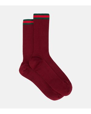 Gucci Calze Web Stripe - Rosso