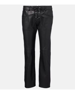 Isabel Marant Gerade Mid-Rise-Hose Vanel Aus Leder - Blau