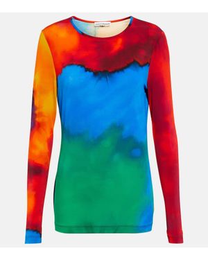Rabanne Printed Jersey Top - Blue