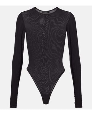 Wardrobe NYC Sheer Bodysuit - Blue