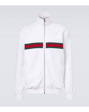 Gucci Web Stripe Cotton-Blend Track Jacket - White
