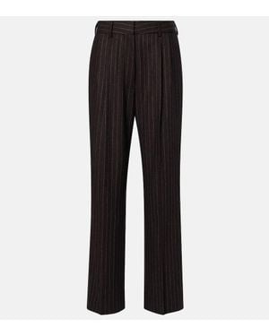 Blazé Milano Aile Fox Wool And Mohair Straight Pants in Blue
