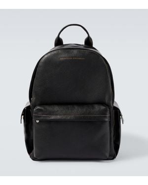 Brunello Cucinelli Rucksack Aus Leder - Schwarz