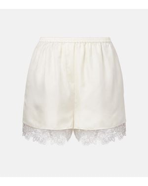 Rohe Lace-Trimmed Silk Shorts - White