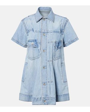 Sacai Deconstructed Denim Minidress - Blue
