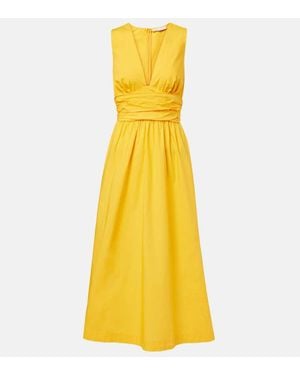 Heidi Klein Robe Midi Mimosa En Coton - Jaune