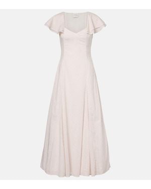 Posse Marlowe Polka-Dot Cotton Maxi Dress - White