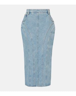 Nina Ricci Denim Midi Skirt - Blue