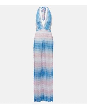 Missoni Wave Semi-Sheer Jumpsuit - Blue