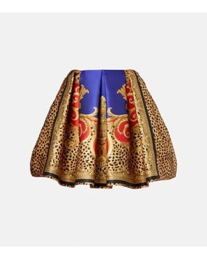 Versace Bedruckter Minirock Aus Satin - Mehrfarbig