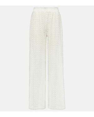 Melissa Odabash Pantalones Anchos Sienna Calados - Blanco