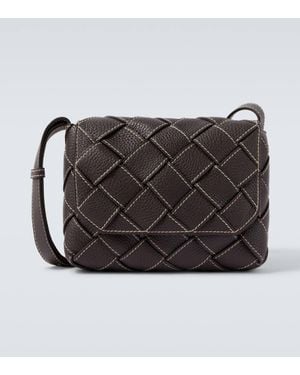 Bottega Veneta Diago Intreccio Leather Crossbody Bag - Black