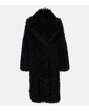 Nina Ricci Mantel Aus Faux Fur - Schwarz