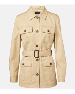 Nili Lotan Mila Belted Cotton Jacket - Natural