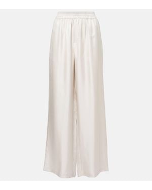 Lisa Yang Silk Wide-leg Trousers - White