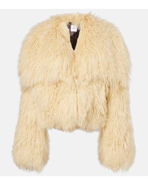 The Attico Cropped-Jacke Aus Shearling - Natur